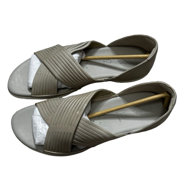 ECCO Flash Criss Cross Women’s Taupe Leather Sandals Size 42 - Picture 3 of 7